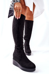 Suede Over The Knee Boots S. Barski Black Celina