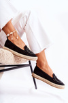 Openwork Slip-on Women's Espadrilles Black Meredith
