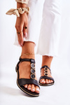 Women's Classic Sandals With A Decorative Belt Black Terina
