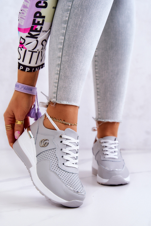 Women's Leather sports shoes Sneakers Grey Loissa