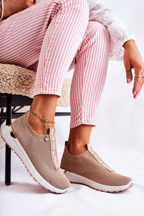 Buty Sportowe Damskie Wsuwane Beżowe Ardenza