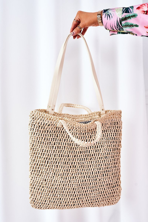 Braided Shopper Bag BRUNO ROSSI Beige
