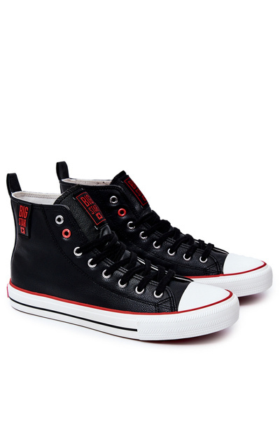 Trampki Wysokie Skórzane Big Star Czarne JJ174070