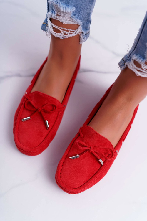 Mokassins Women's Comfortable Eco Suede Red Memfi