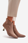 Women's Stiletto Boots Eco Suede Dark Beige Terlena