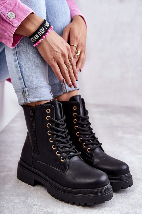 Women's Warm Leather Boots Light Black Dorchen