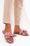Flat Women's Slippers With Bow Pink Tobin