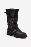 Insulated Women's Boots with Straps and Buckles Black Ivaline