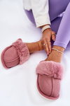 Women's Warm Slippers With Fur Dark pink Franco