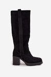Women's insulated boots with chunky heel black Sanelle