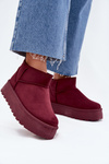 Suede Snow Boots On Platform Bordeaux Corcoran