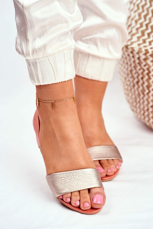 Leather Sandals Maciejka 1971-48 Peach