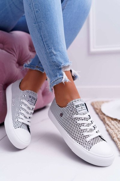 Women's Sneakers Big Star Checkered White DD274035