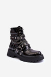 Women's Embellished Glossy Boots Chelsea Black Sibenna