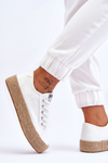 Fashionable Braided Sneakers Lee Cooper LCW-23-31-1796L White