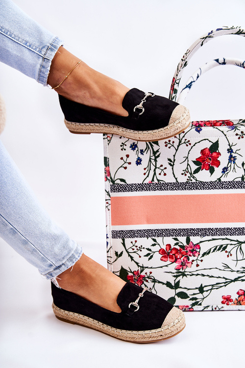 Espadryle Klasyczne Wsuwane Damskie Czarne Oresa