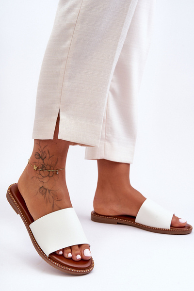 Klapki Klasyczne Damskie Białe Aphrodite ML266