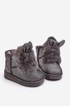 Children's snow boots with fur lining and ear details gray Betty