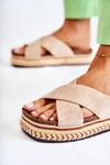 Women's Suede Slippers On The Platform Beige Jossie