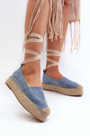 Women's Blue Tailesse Platform Lace-Up Espadrilles