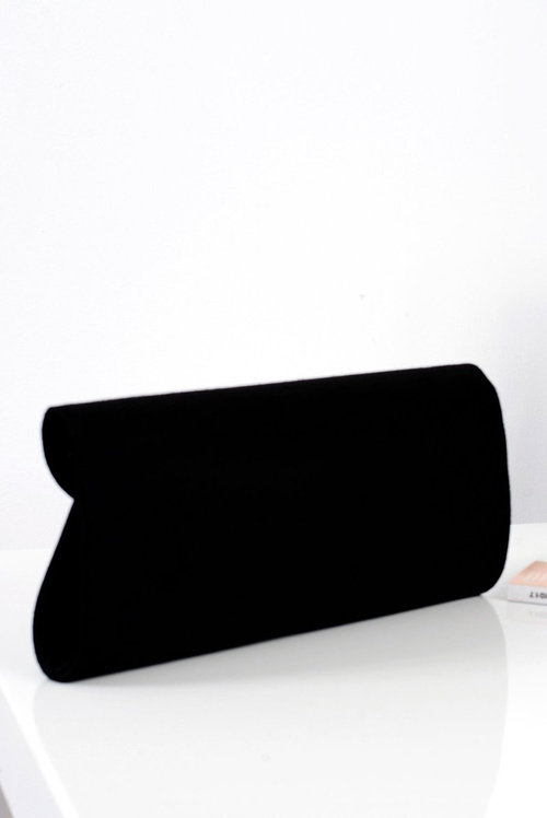 Women's Black Suede Clutch Bag