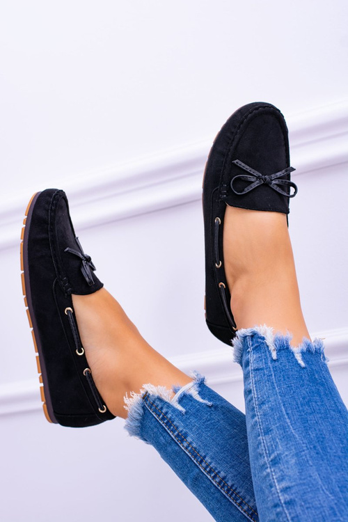 Black Suede Comfort Moccasins Gucio