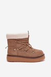 Women's Snow Boots On Platform With Lacing Light Brown Roselya