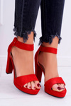 Women's Stiletto Heeled Sandals Suede Red ShakeUp