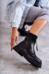 Women's Socks Boots With Zipper Black Shelter
