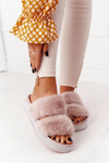 Platform Slippers With Fur And Cubic Zirconia Beige Wow!