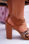Women's Elegant Camel Stephani Stiletto Sandals