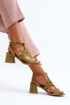 Low Heel Green Sandals Eleriva