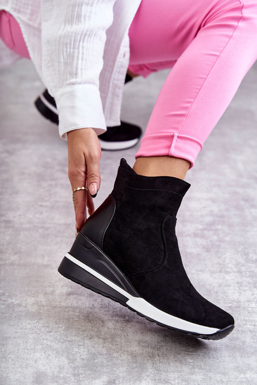 Black Rita Wedge Sneakers