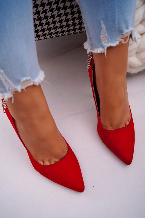 Women's Red Suede Party Stilettos Pacardo