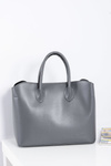 Women's Grey Shopper Handbag + Cosmetic Bag