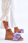 Women's Slippers With Bow And Rhinestones Violet Jolene