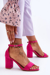 Suede High Heel Sandals Fuchsia Madame
