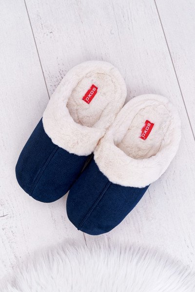 Men's SOXO Flip Flops With Fleece Dark Blue 70103