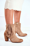 Women’s Boots On High Heel Leather Beige Quintana