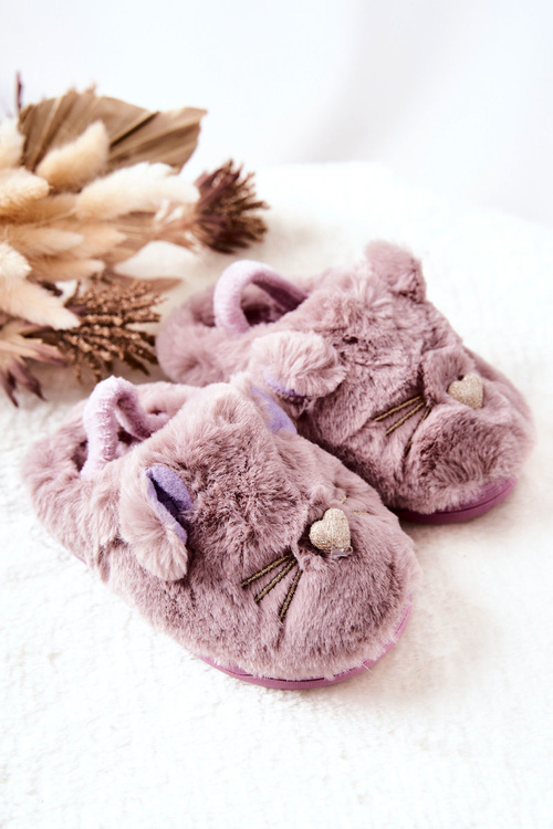 Dziecięce Papcie Kotki Z Uszami Fioletowe Tammy