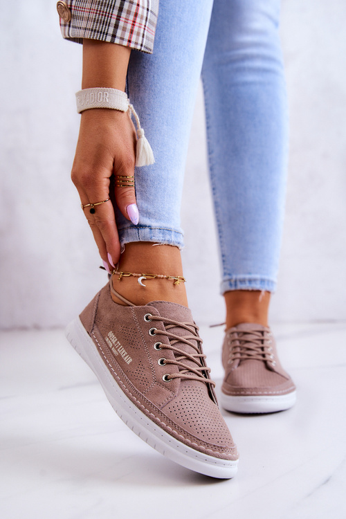 Women's Suede Sneakers Brown Cloesa