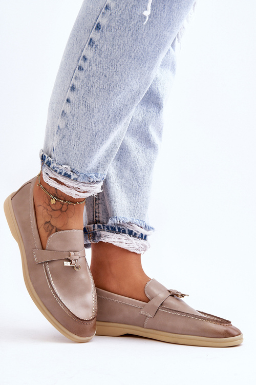 Mokasyny Klasyczne Damskie Szare Cortez E722