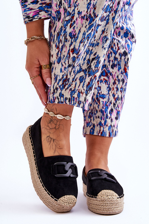 Women's Classic Platform Espadrilles Black Maurine