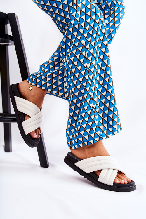 Classic Women's Leather Slippers White Daron