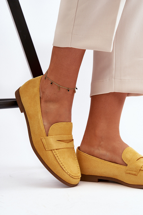 Mokasyny Klasyczne Damskie Żółte Olevin 5042