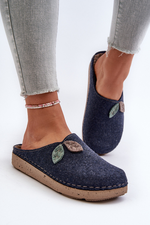 Damskie Kapcie Filcowe Granatowe Inblu ED000013