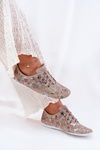 Damskie Wzorzyste Półbuty Skóra Naturalna Beżowe Artiker 56C2689