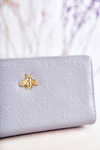 Women's Large Wallet With Ornament Light blue Fabio