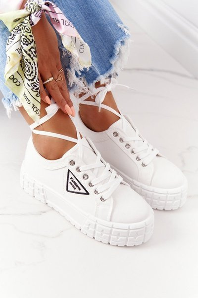 Women's Sneakers On A Platform White Big City Life