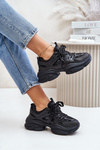 Damskie Sneakersy Masywna Podeszwa Czarne Amoserna